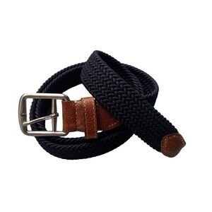 Martin Dingman NEWPORT WOVEN ITALIAN RAYON ELASTIC BELT - NAVY 42